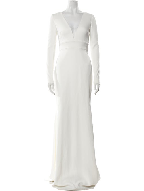 Amsale V-Neck Long Dress