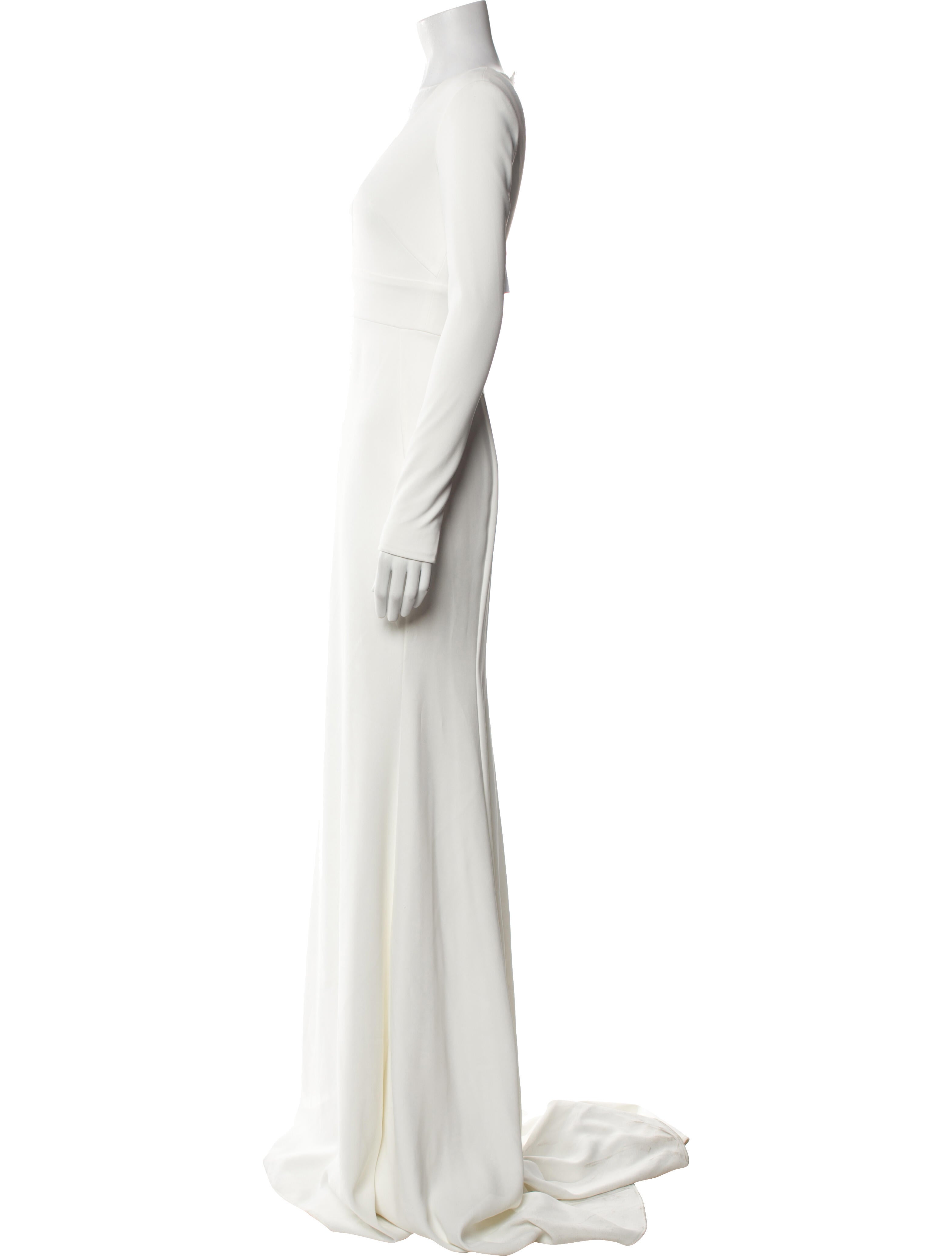 Amsale V-Neck Long Dress