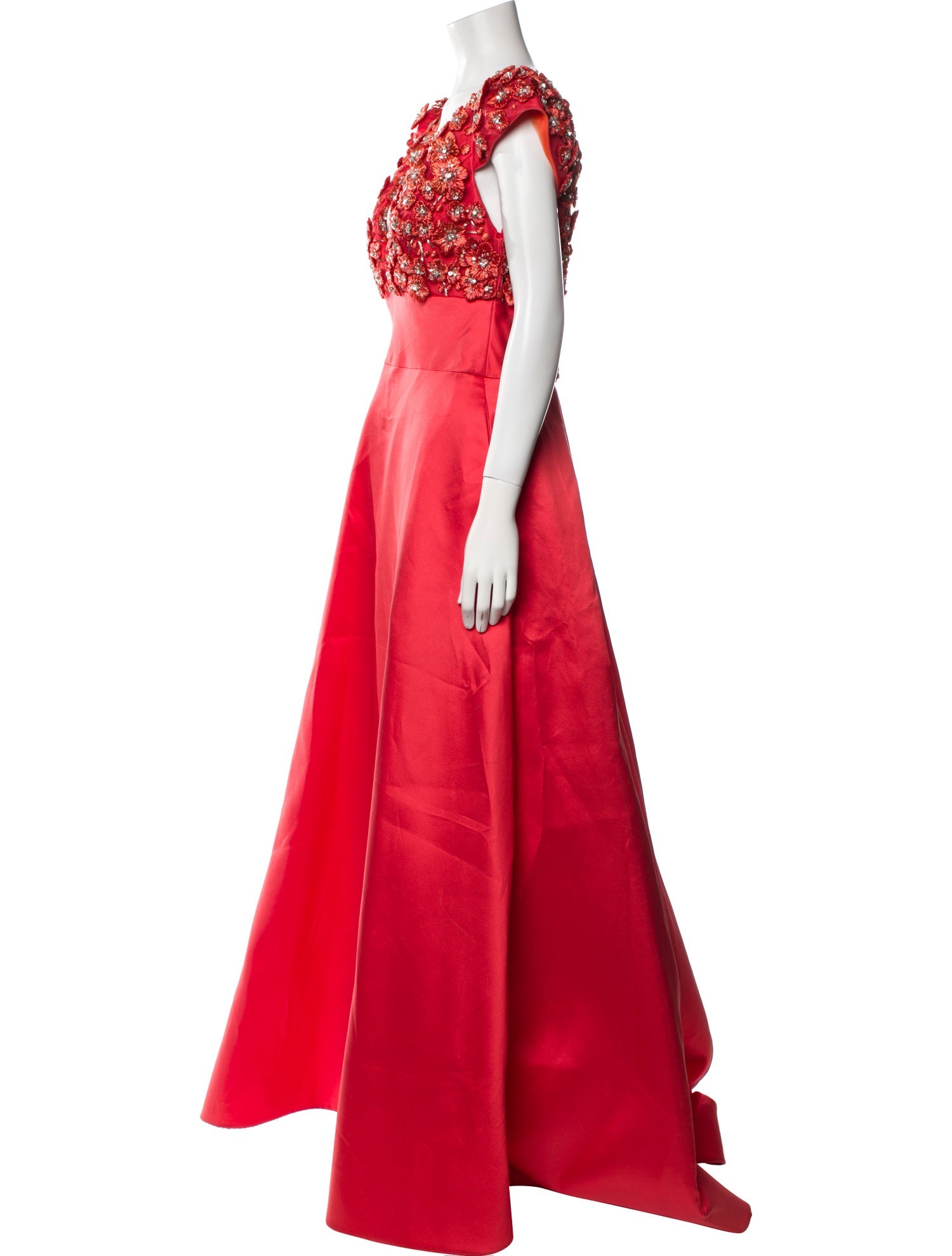 Amsale V-Neck Long Dress