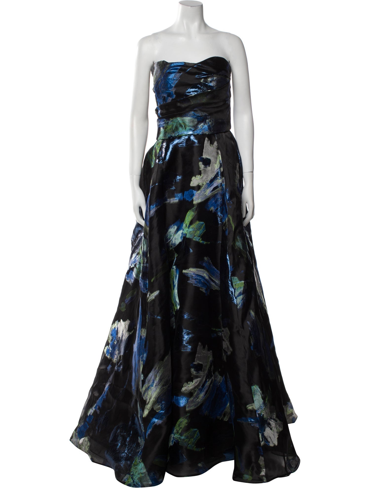 Amsale Printed Long Dress