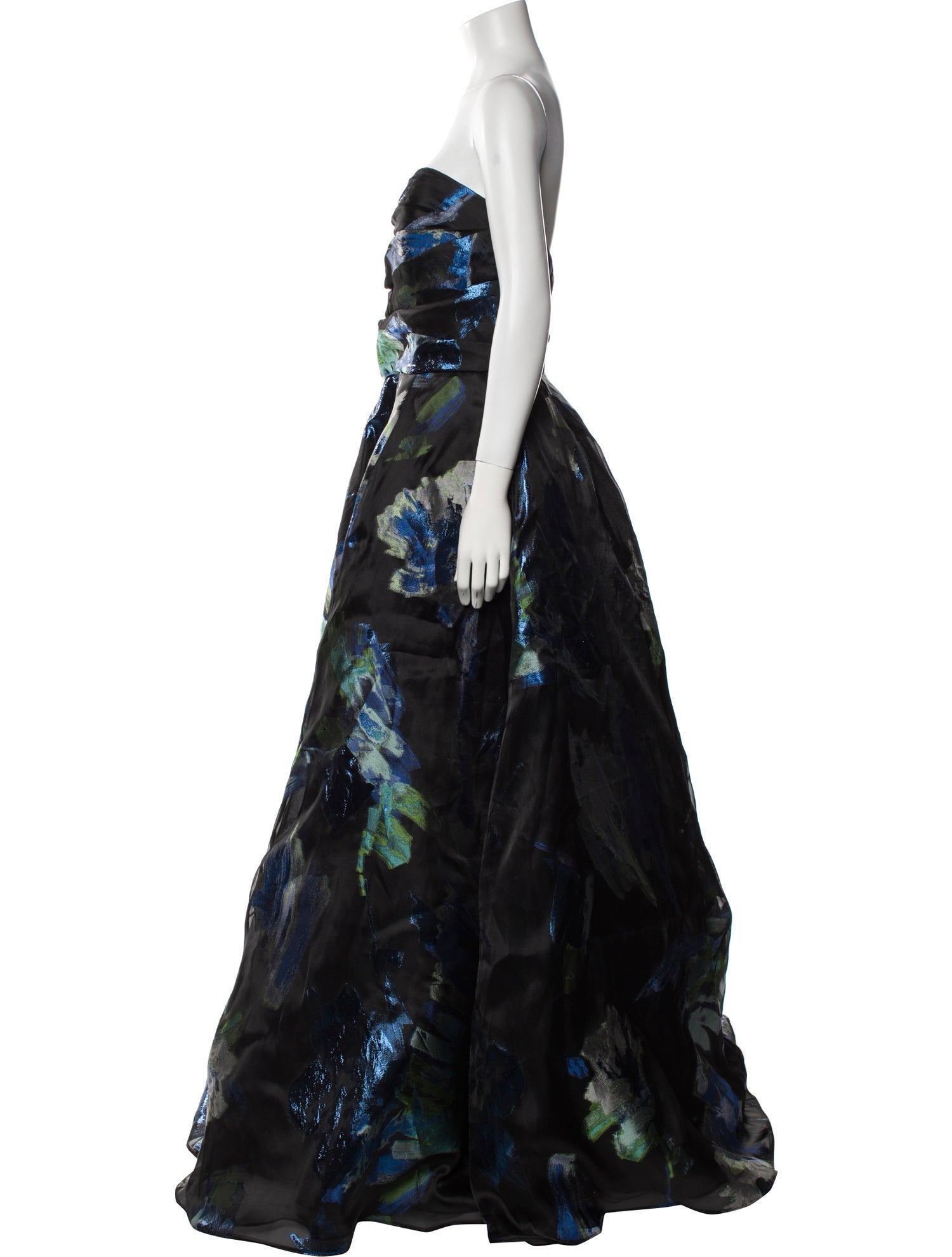 Amsale Printed Long Dress