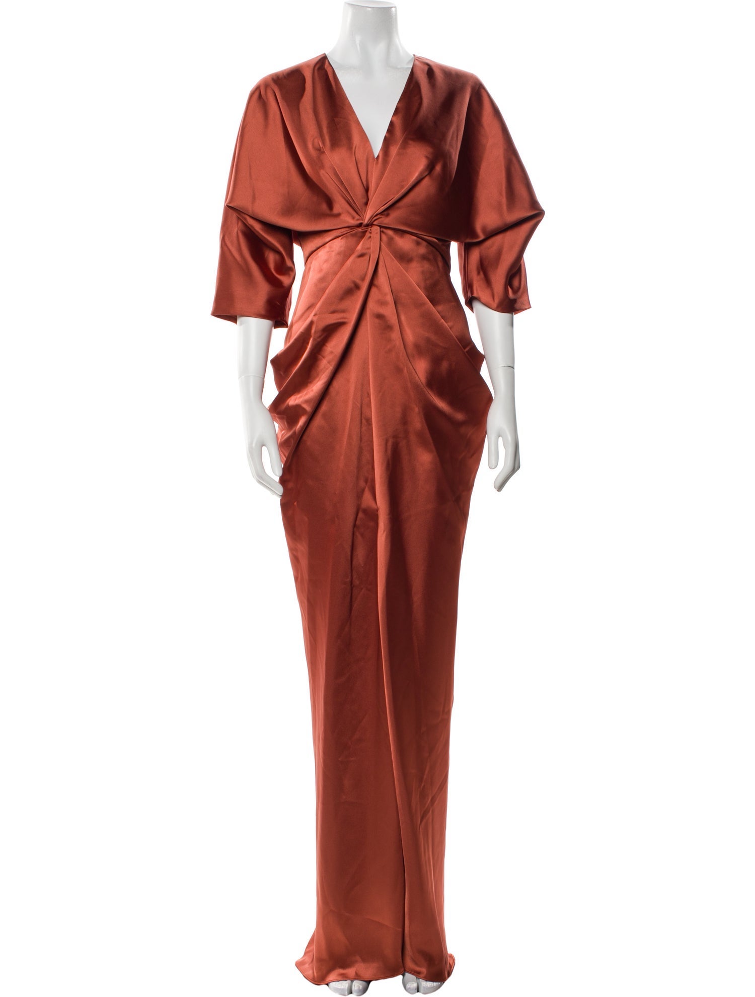 Amsale V-Neck Long Dress