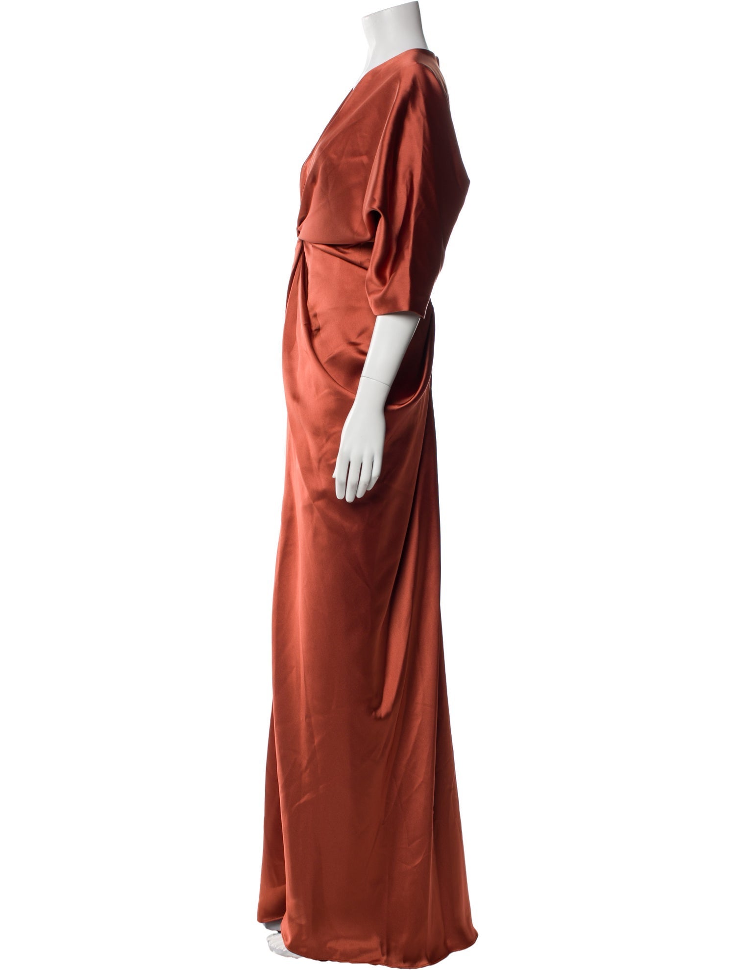 Amsale V-Neck Long Dress