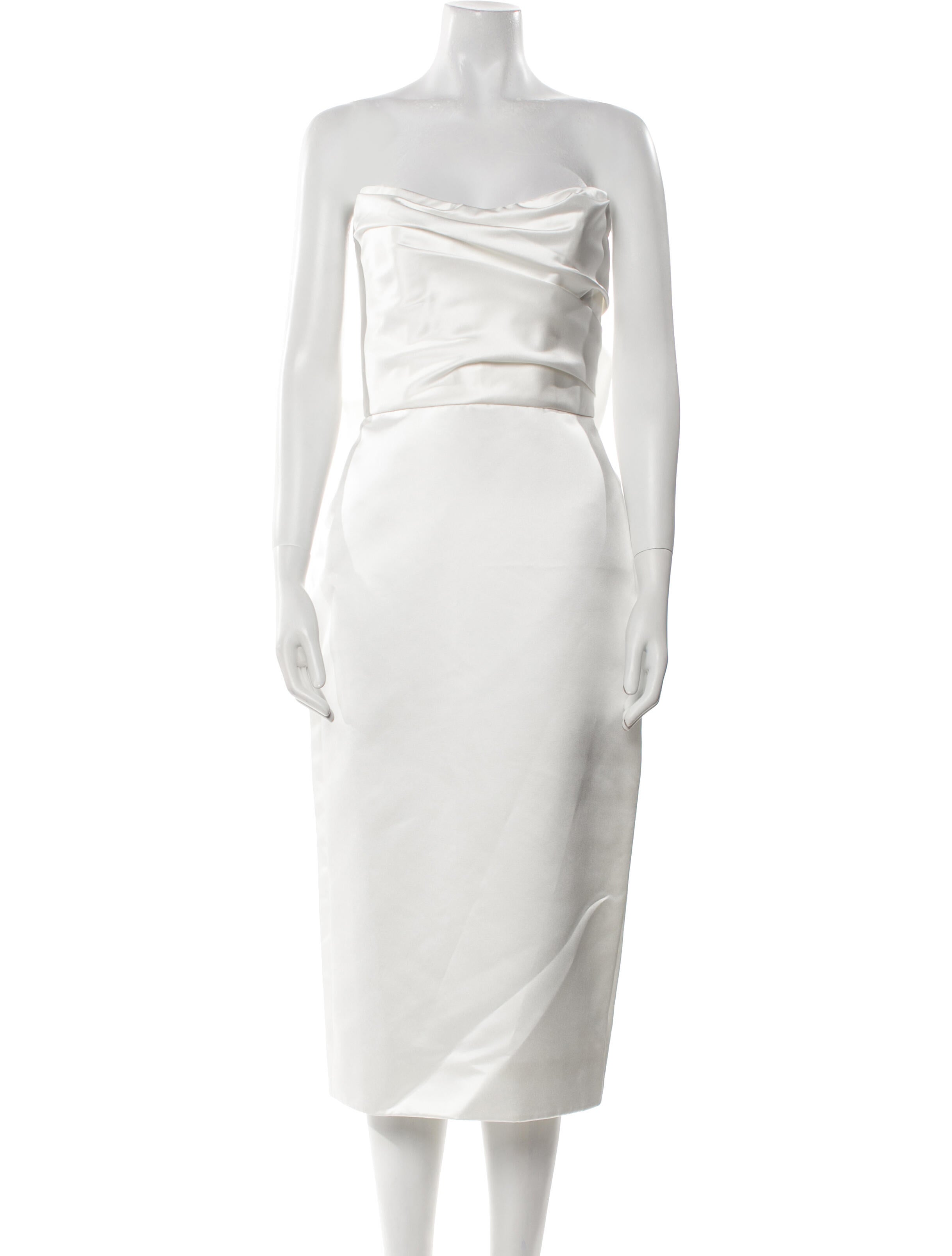 Amsale Strapless Midi Length Dress