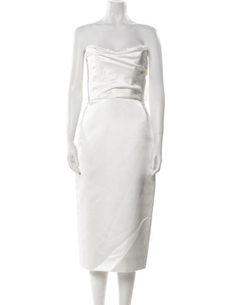 Amsale Strapless Midi Length Dress