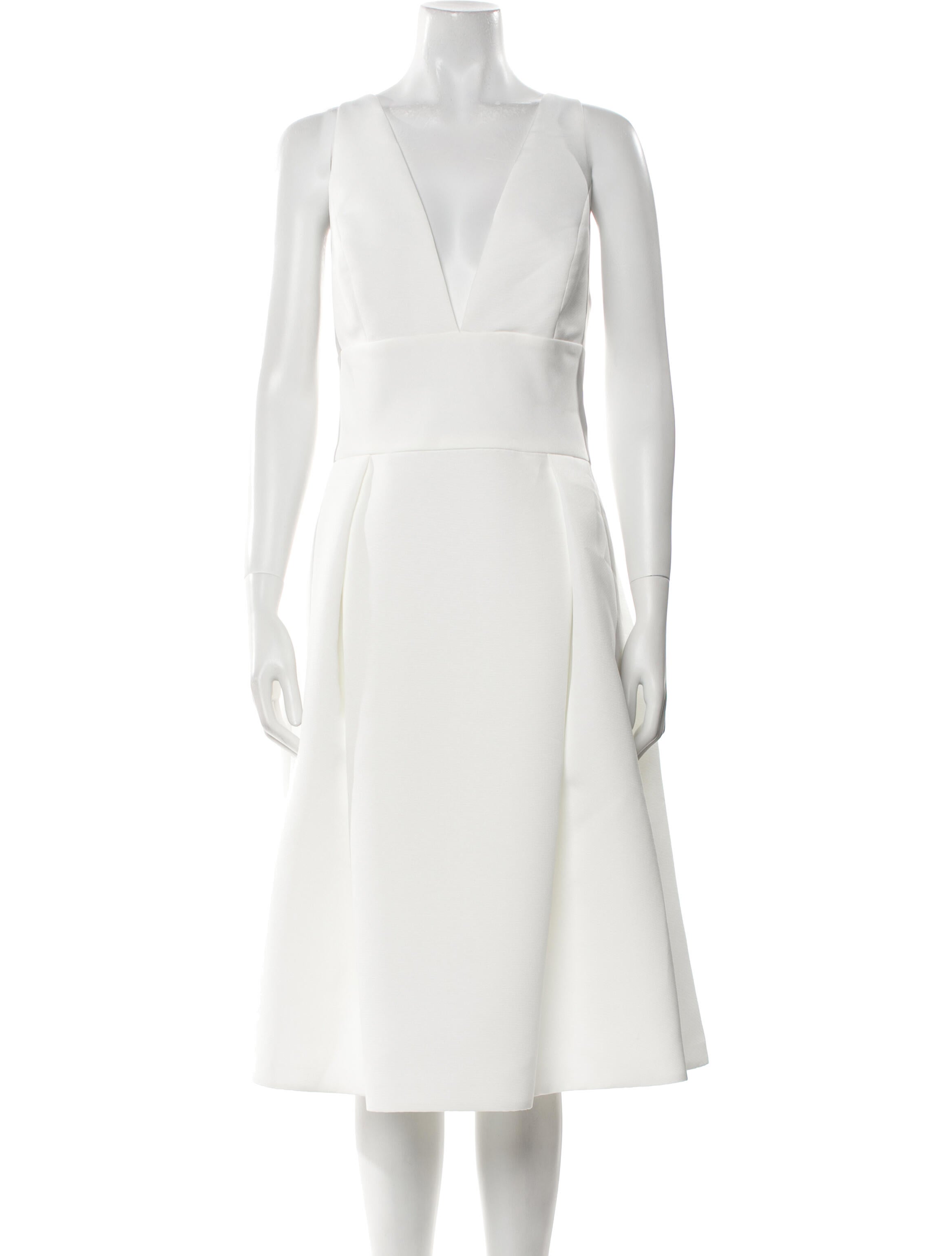 Amsale V-Neck Midi Length Dress