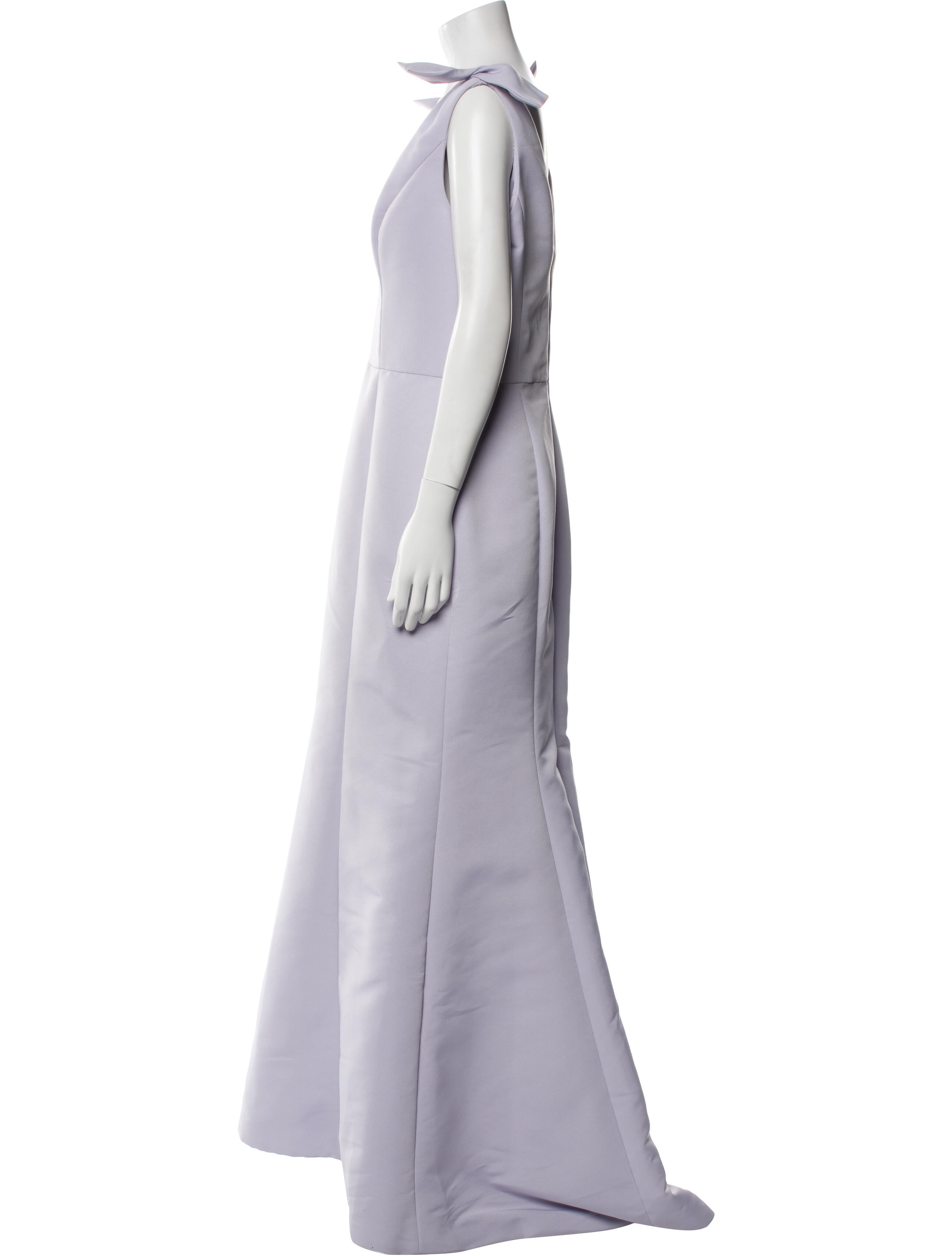 Amsale V-Neck Long Dress