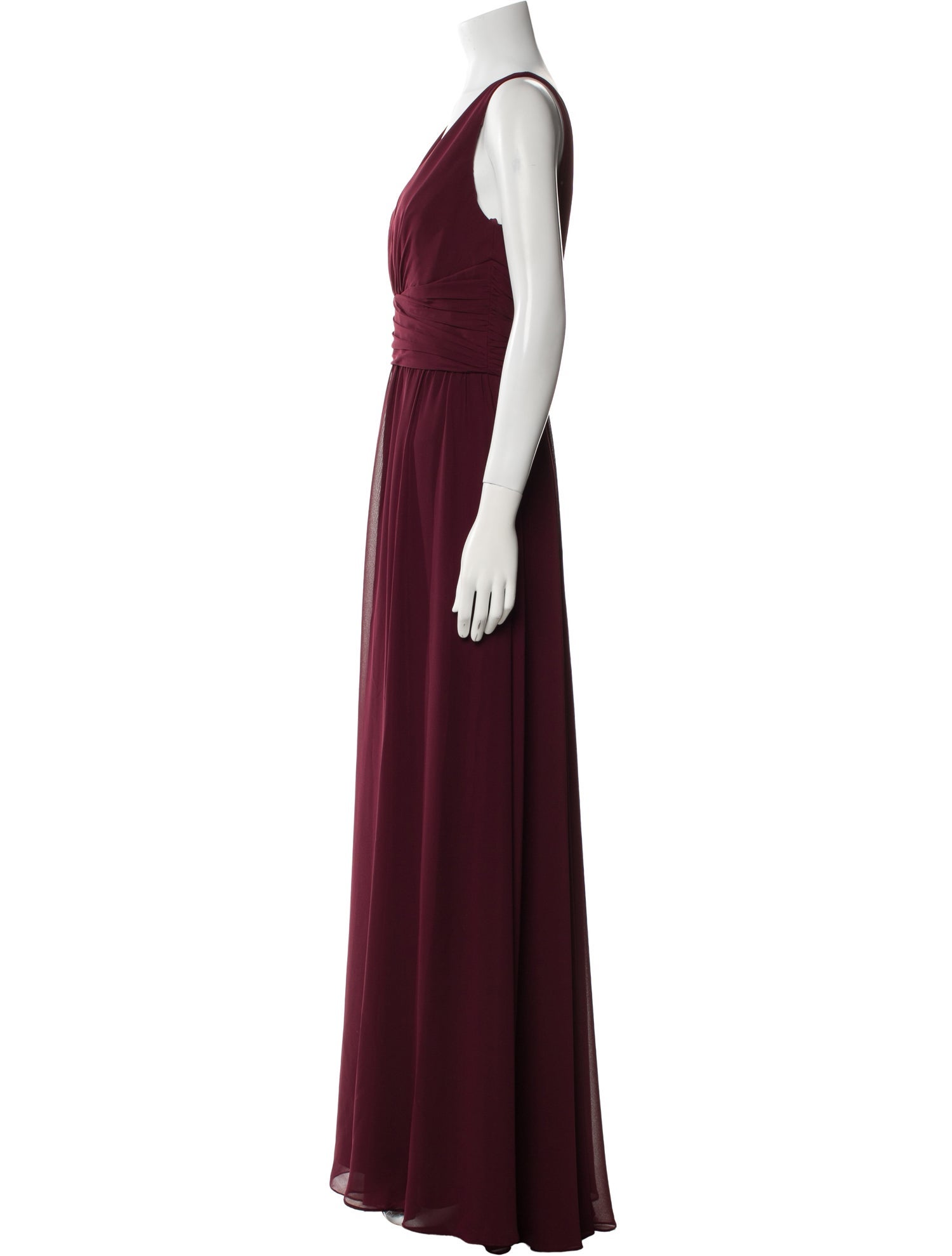 Amsale V-Neck Long Dress