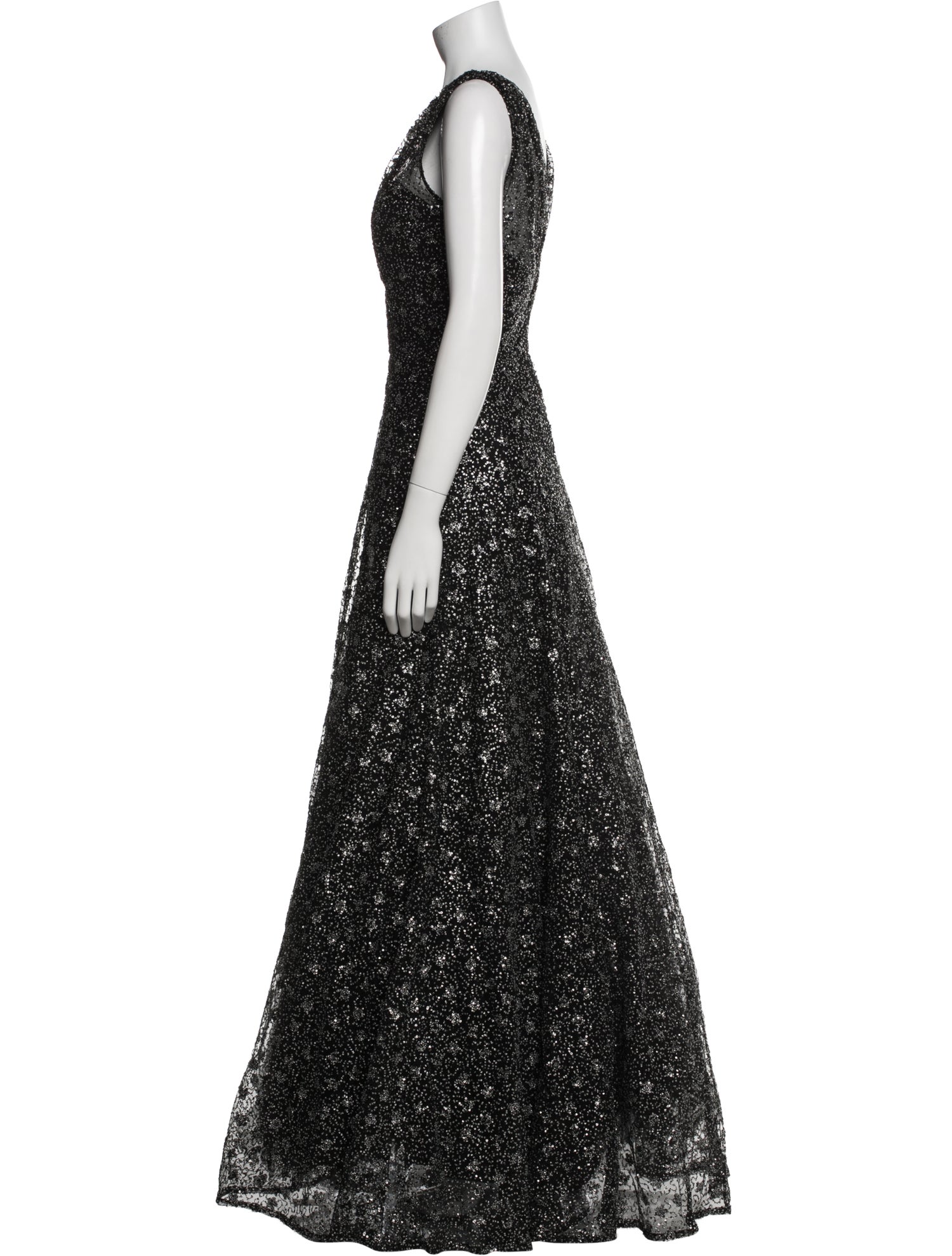 Amsale V-Neck Long Dress