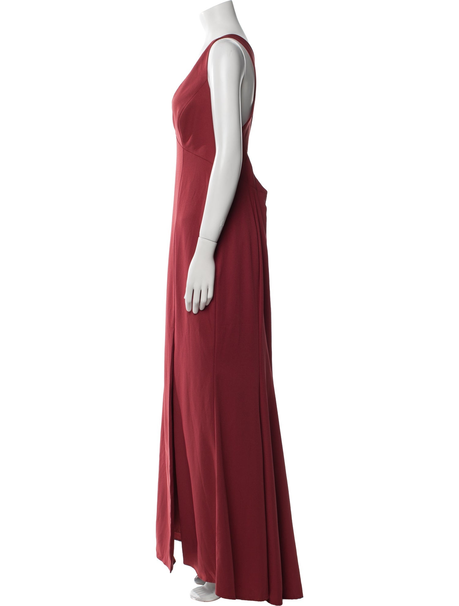 Amsale V-Neck Long Dress