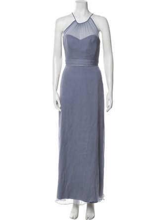 Amsale Silk Long Dress