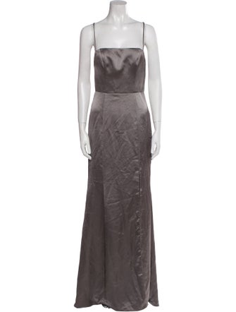 Amsale Square Neckline Long Dress