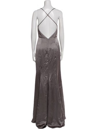 Amsale Square Neckline Long Dress