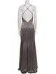 Amsale Square Neckline Long Dress