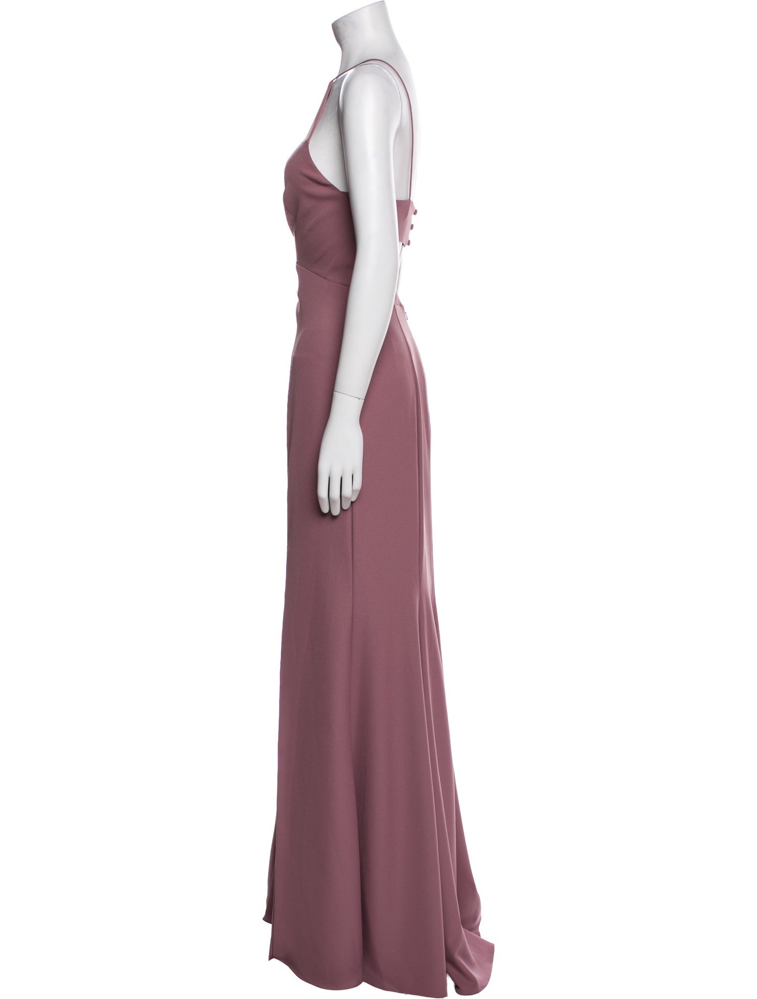 Amsale Scoop Neck Long Dress