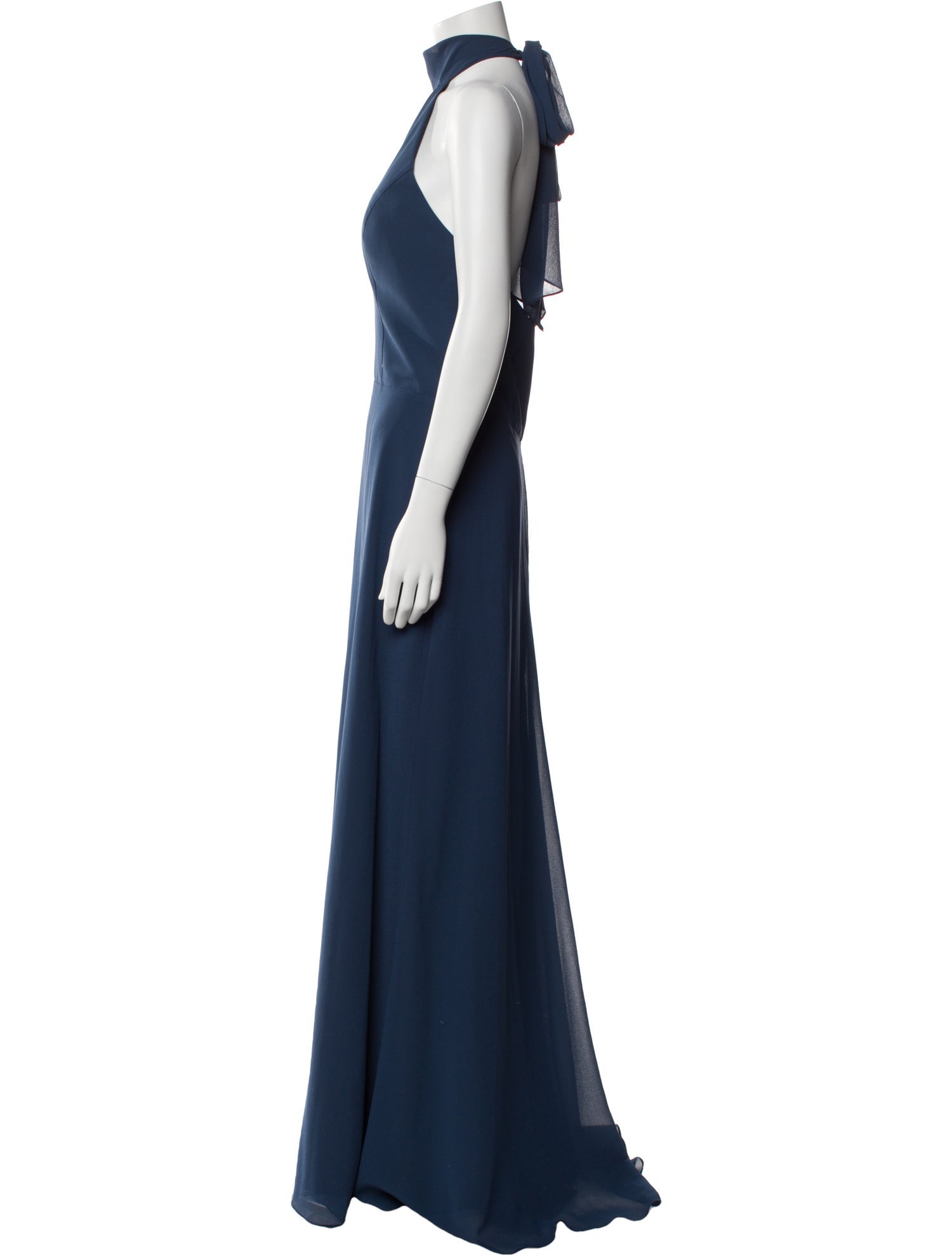 Amsale Mock Neck Long Dress