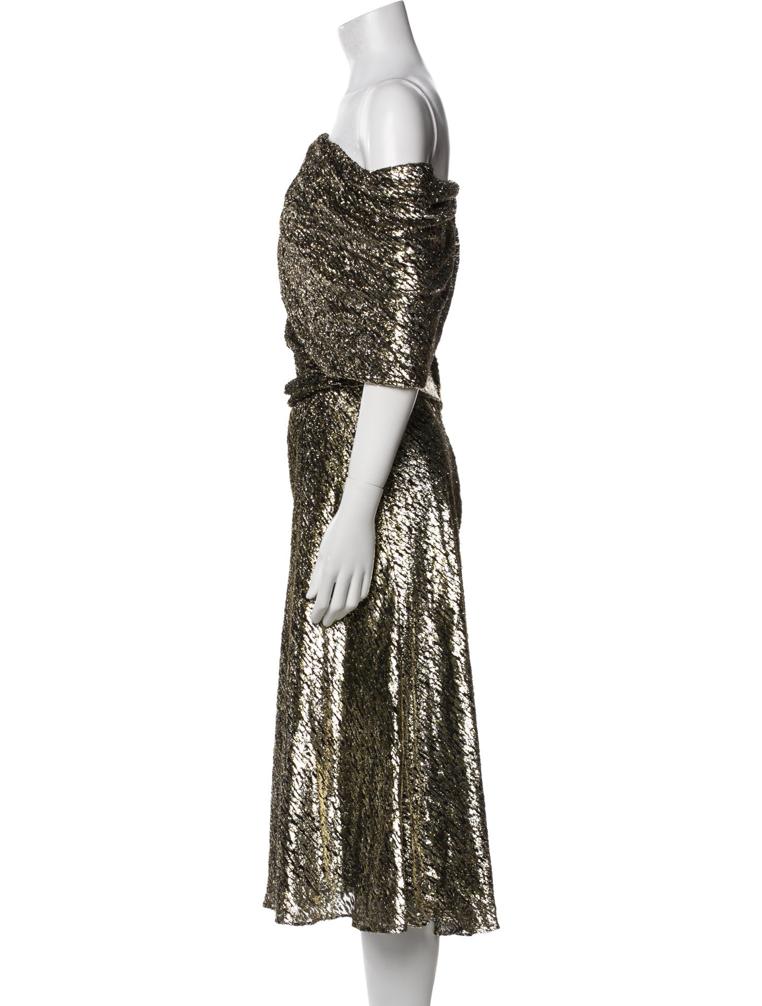 Amsale Cowl Neck Midi Length Dress