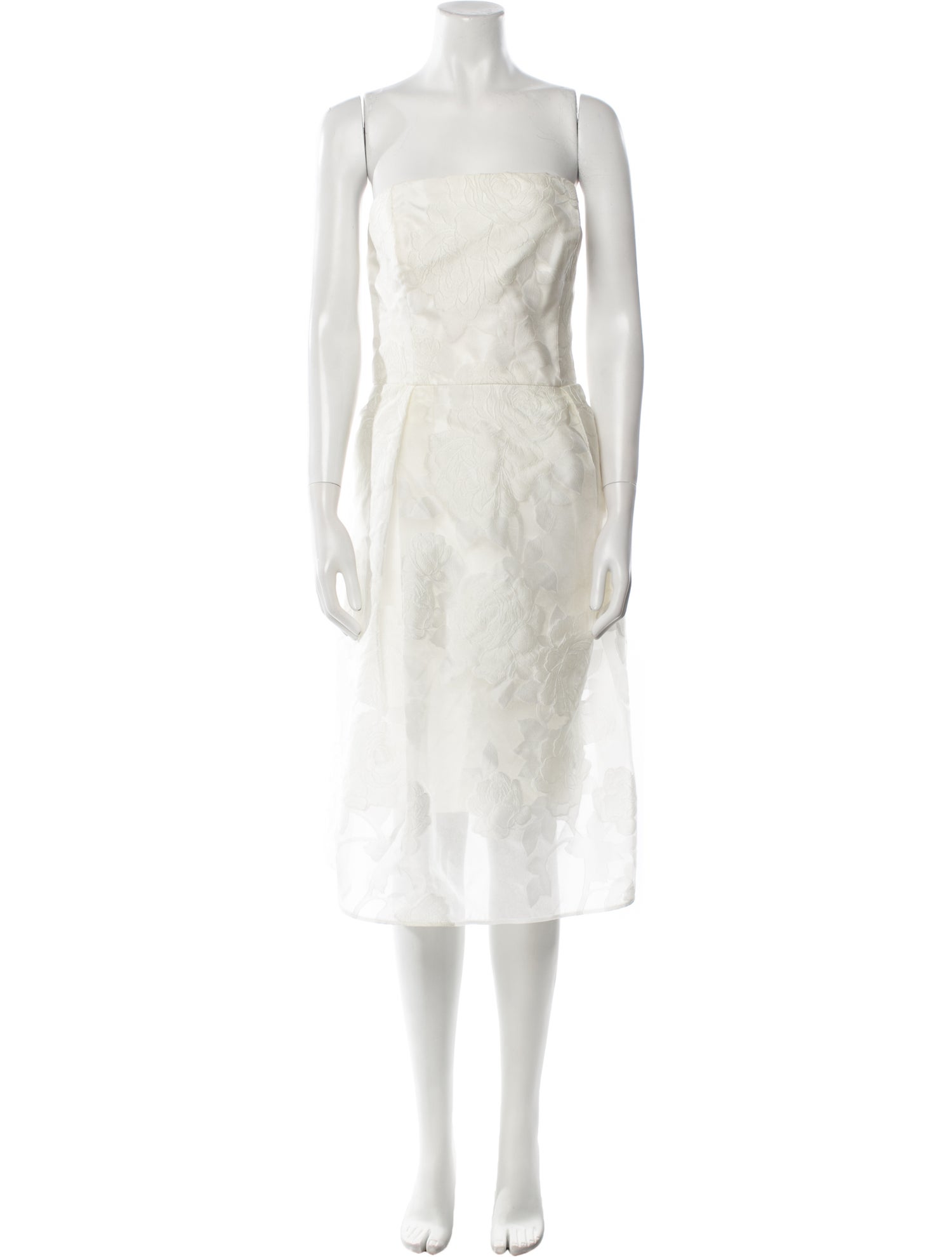 Amsale Square Neckline Knee-Length Dress