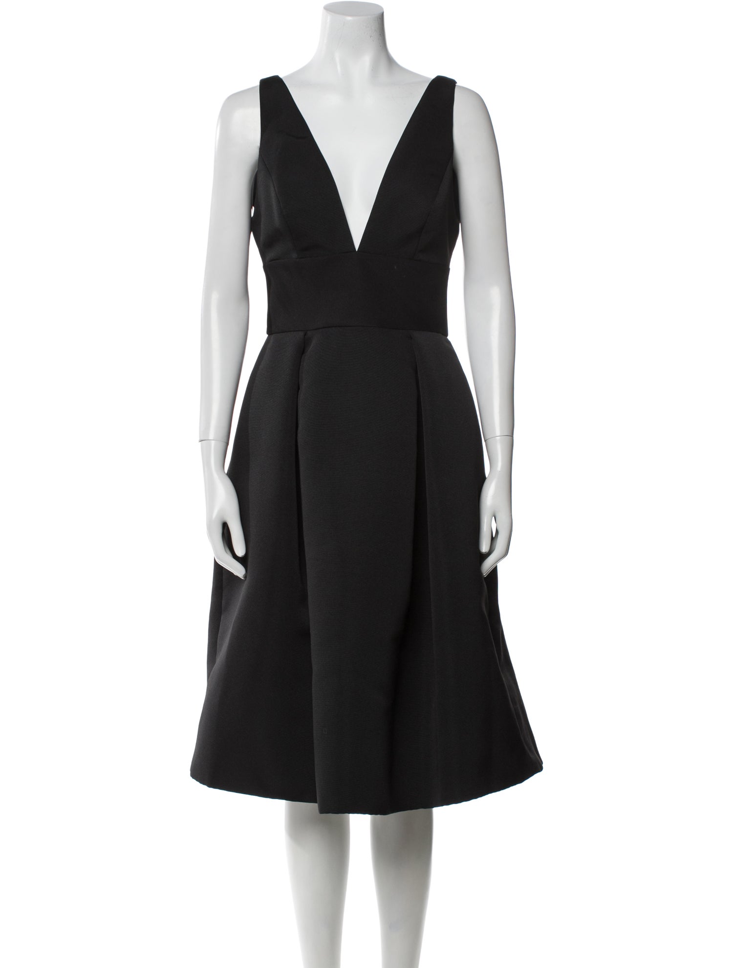 Amsale V-Neck Midi Length Dress