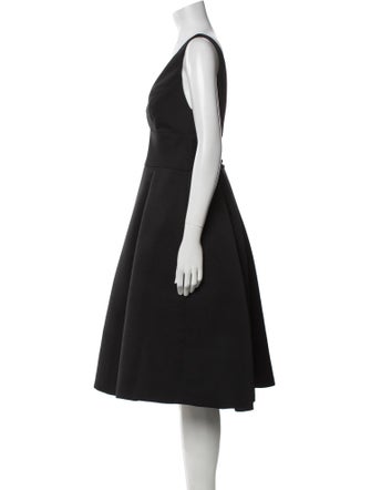 Amsale V-Neck Midi Length Dress