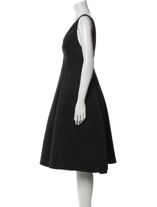 Amsale V-Neck Midi Length Dress