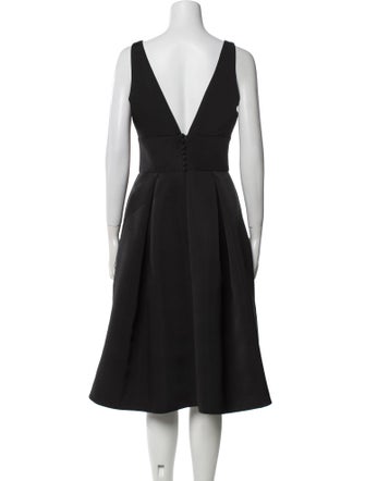 Amsale V-Neck Midi Length Dress