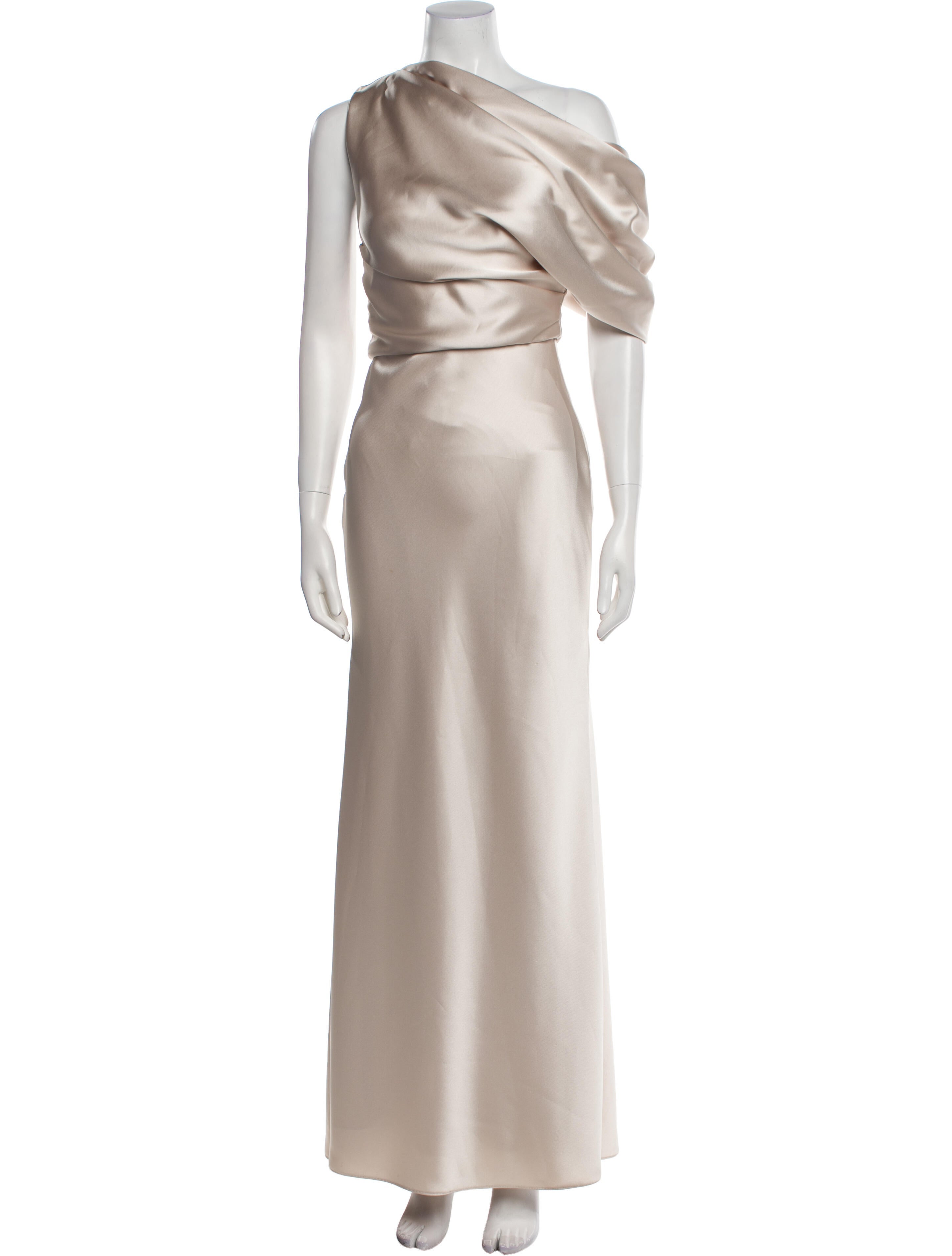 Amsale One-Shoulder Long Dress