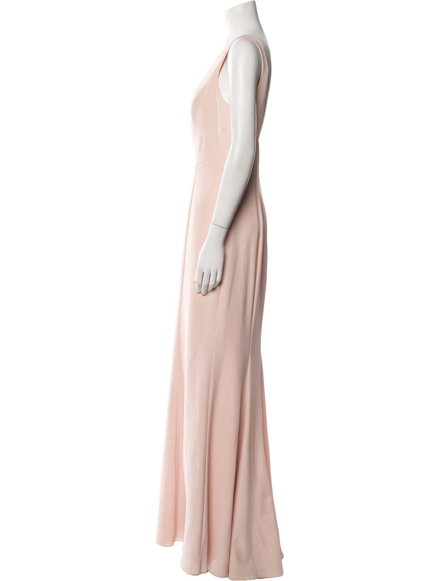 Amsale Bateau Neckline Long Dress