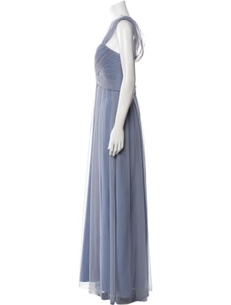 Amsale Square Neckline Long Dress