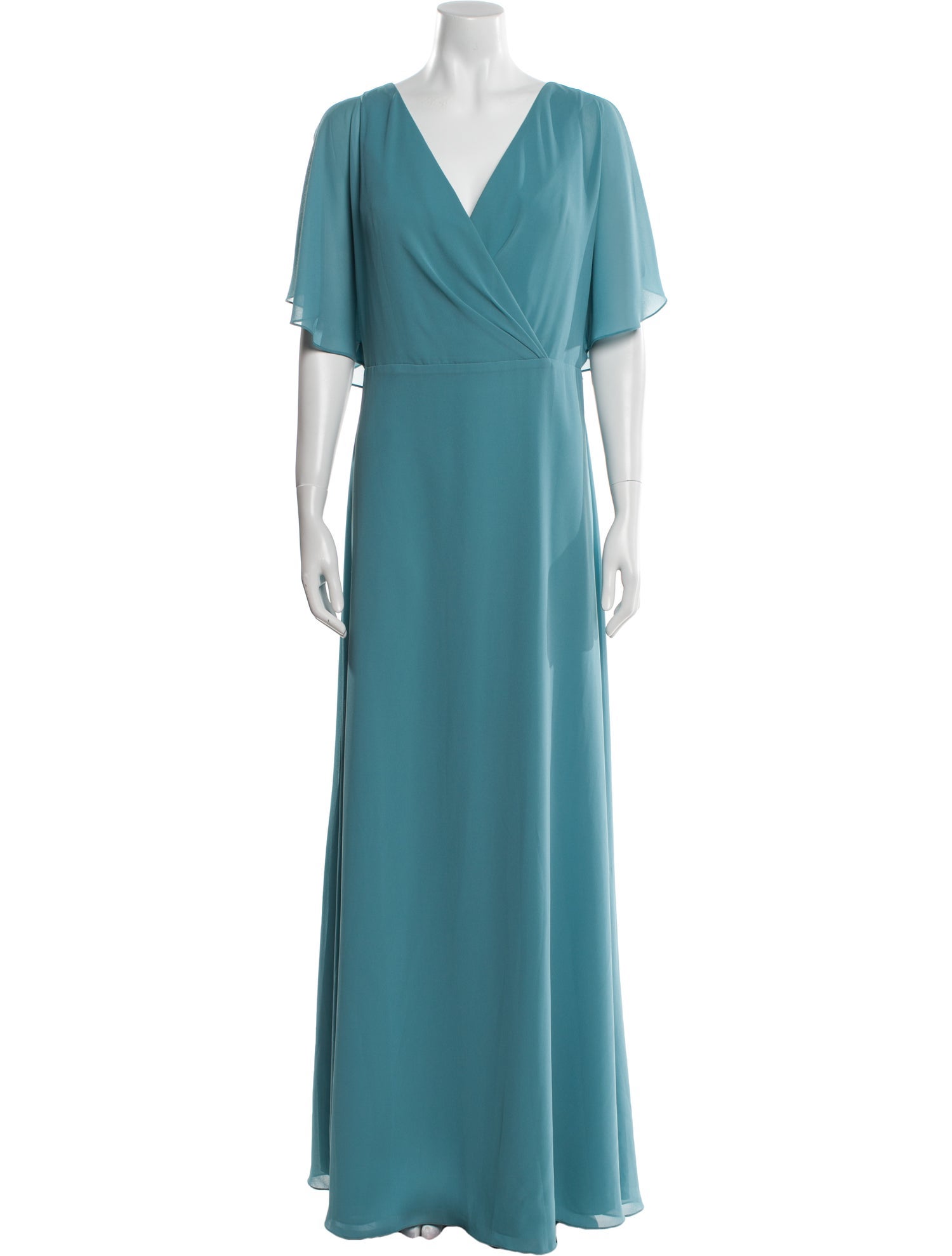 Amsale V-Neck Long Dress