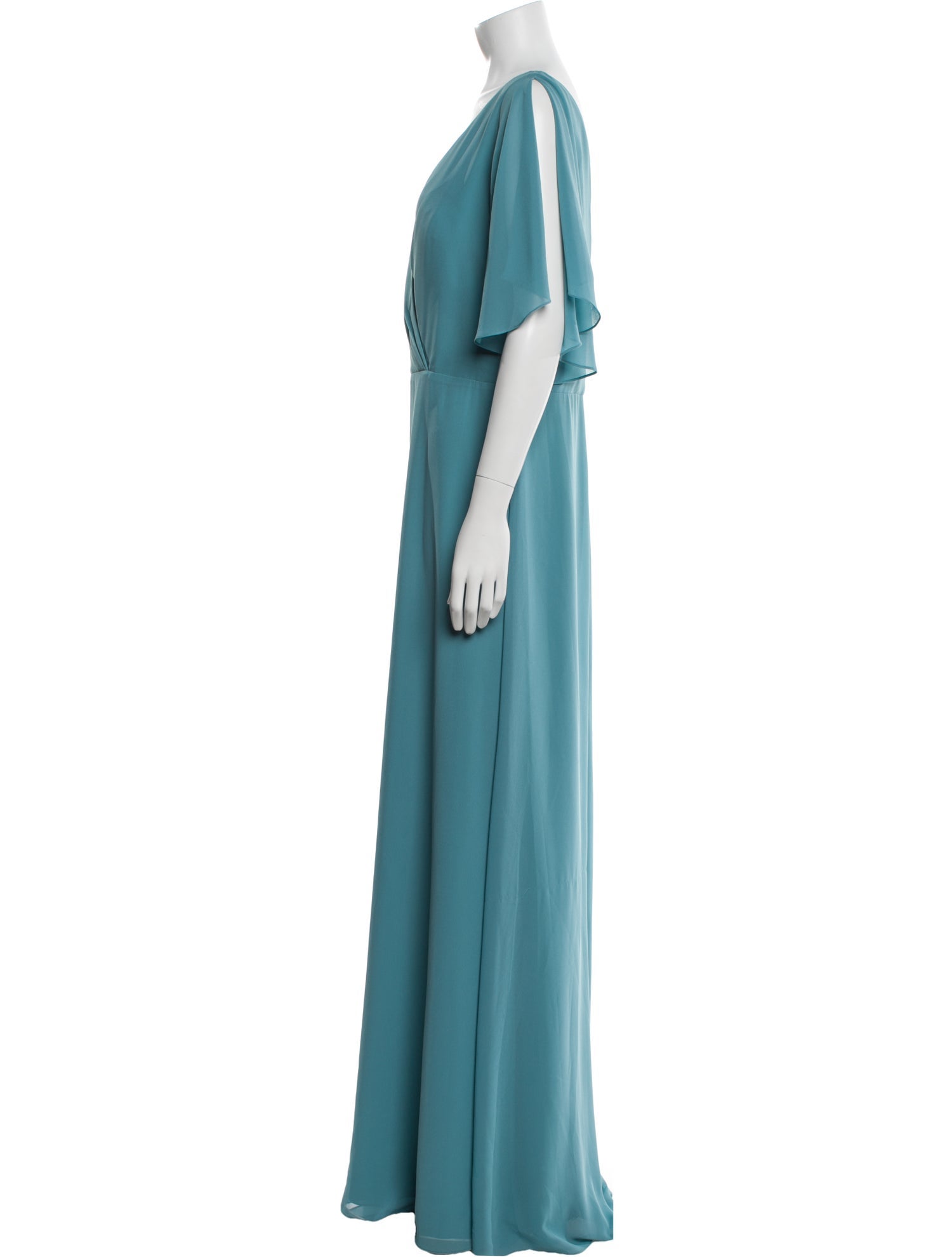 Amsale V-Neck Long Dress