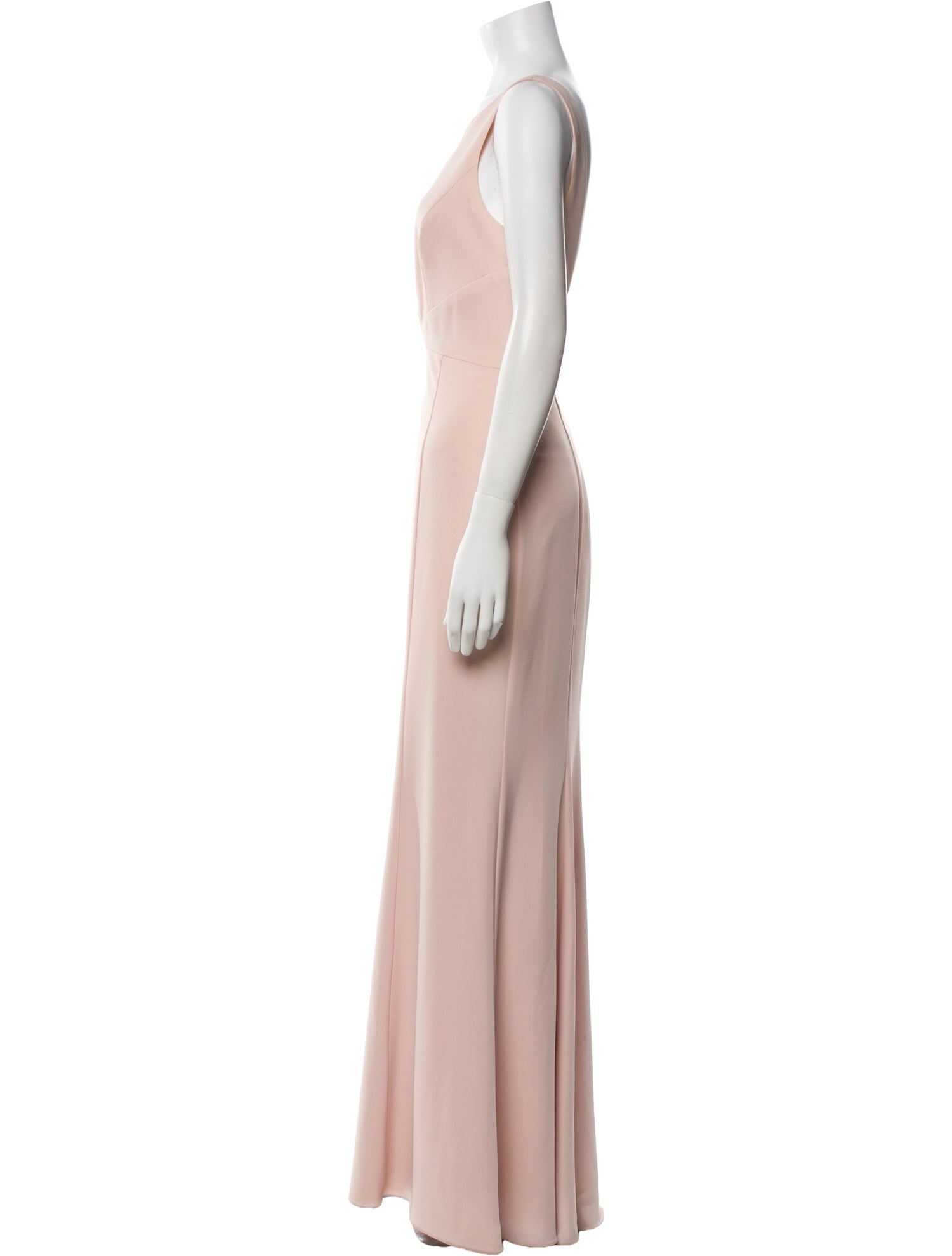 Amsale Bateau Neckline Long Dress