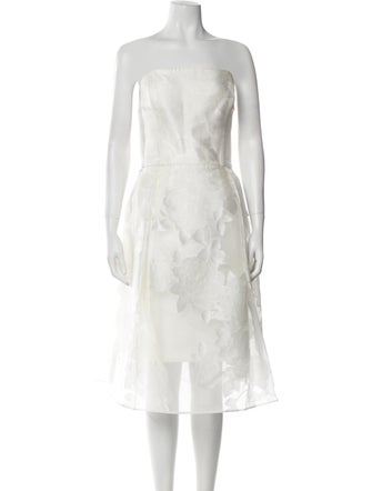 Amsale Strapless Knee-Length Dress