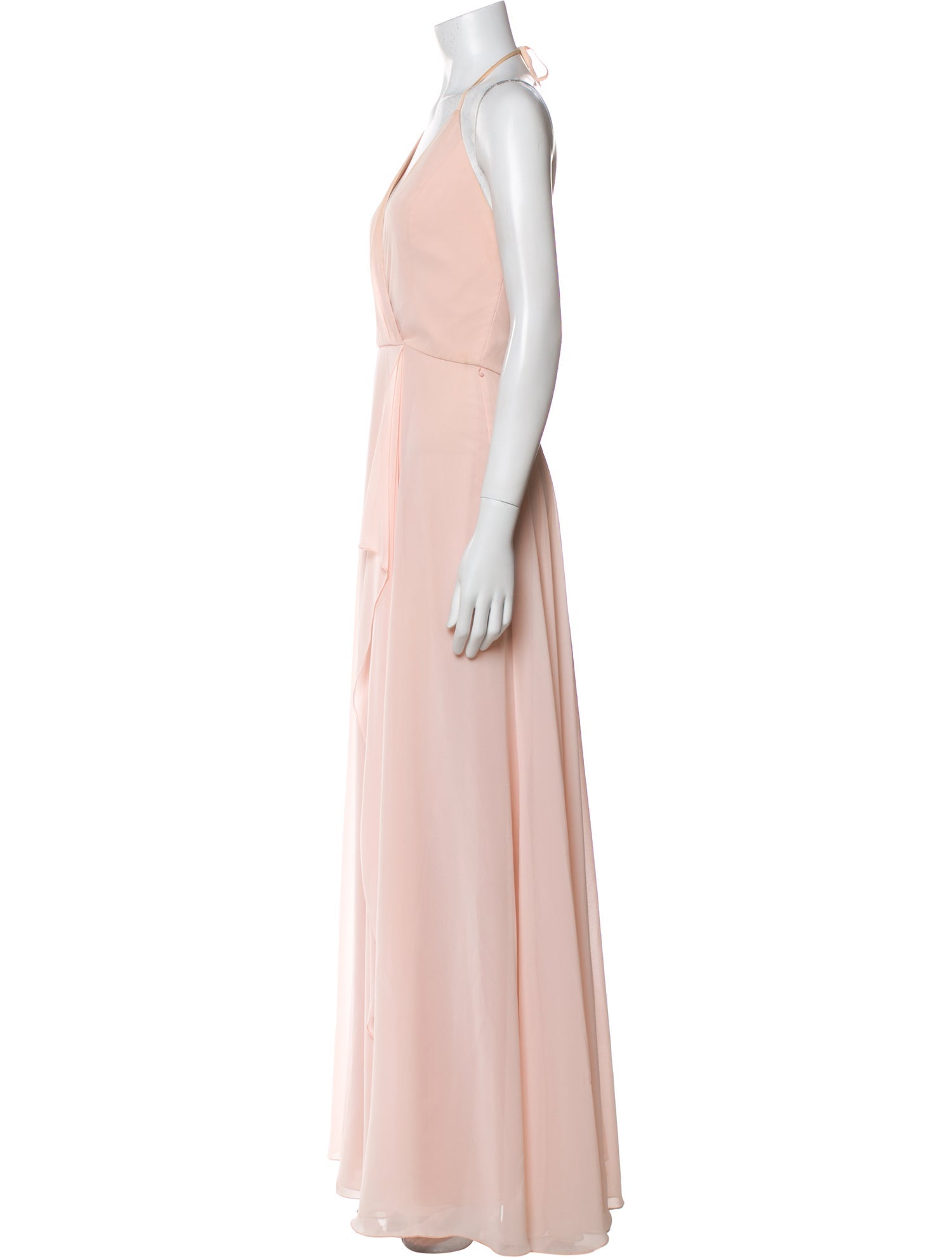 Amsale V-Neck Long Dress