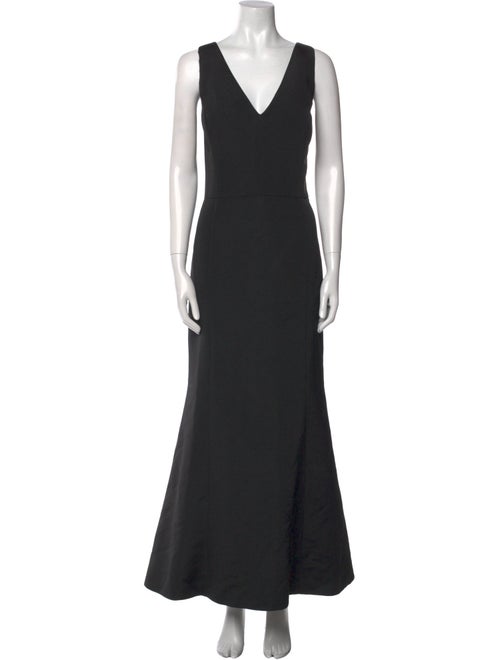 Amsale V-Neck Long Dress