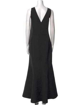 Amsale V-Neck Long Dress