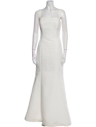 Amsale Square Neckline Long Dress