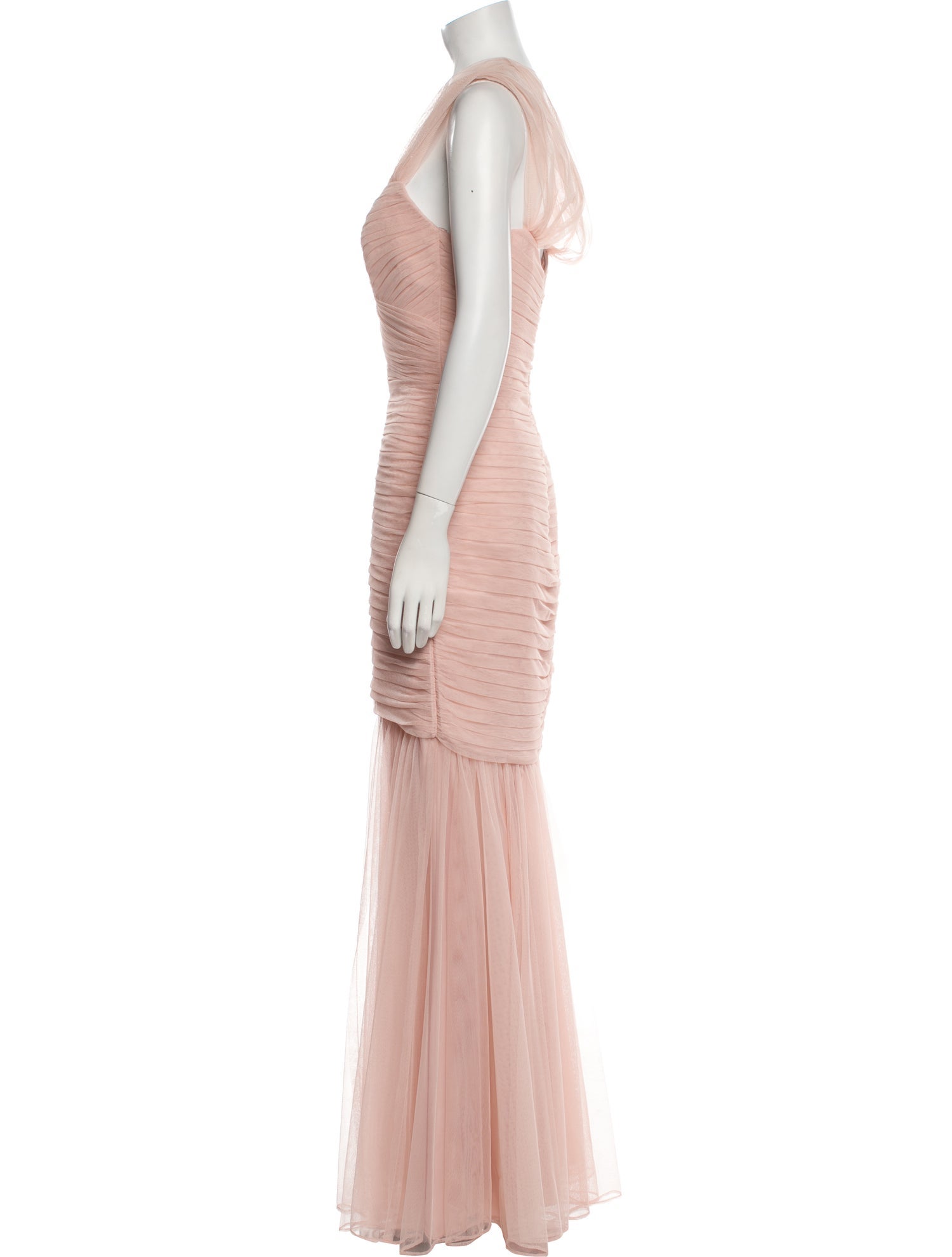 Amsale Square Neckline Long Dress
