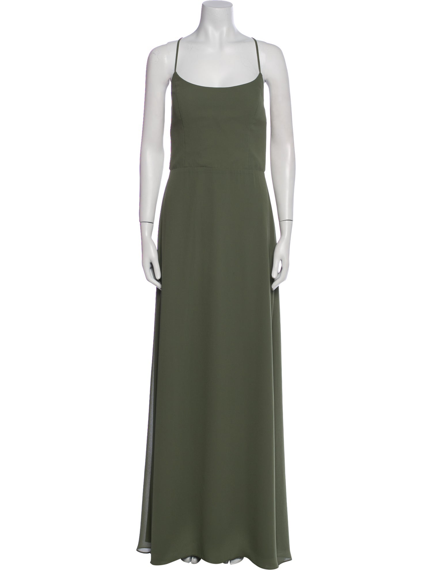 Amsale Scoop Neck Long Dress