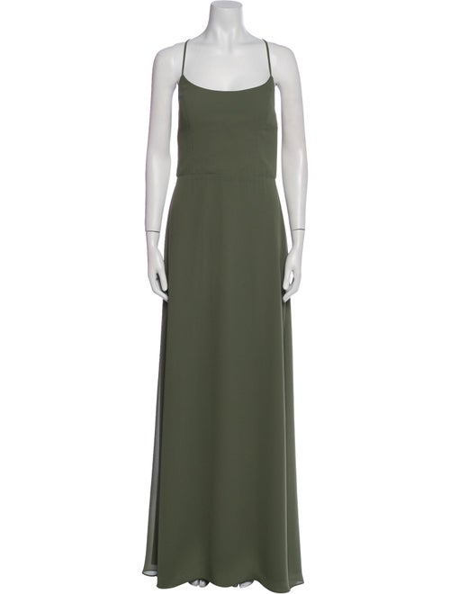 Amsale Scoop Neck Long Dress