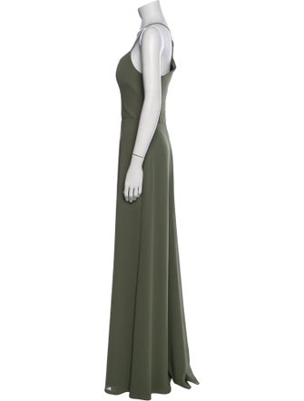 Amsale Scoop Neck Long Dress