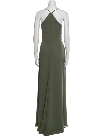 Amsale Scoop Neck Long Dress