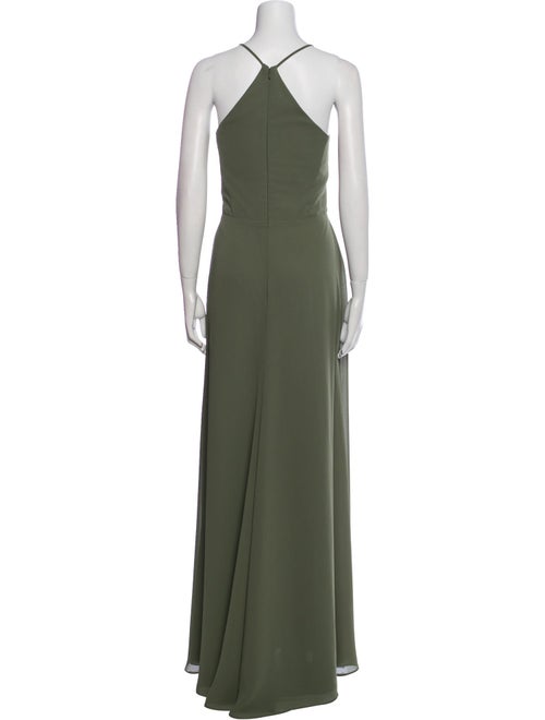 Amsale Scoop Neck Long Dress