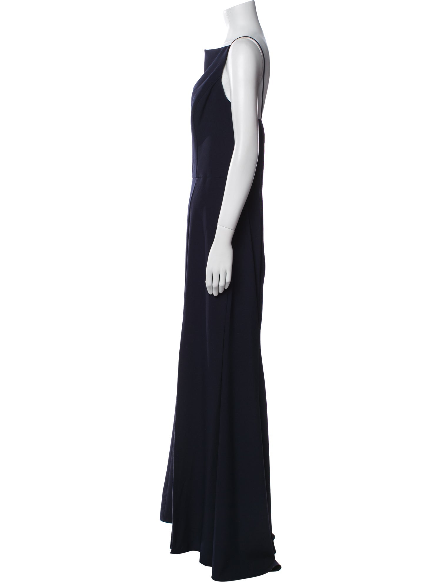Amsale Bateau Neckline Long Dress