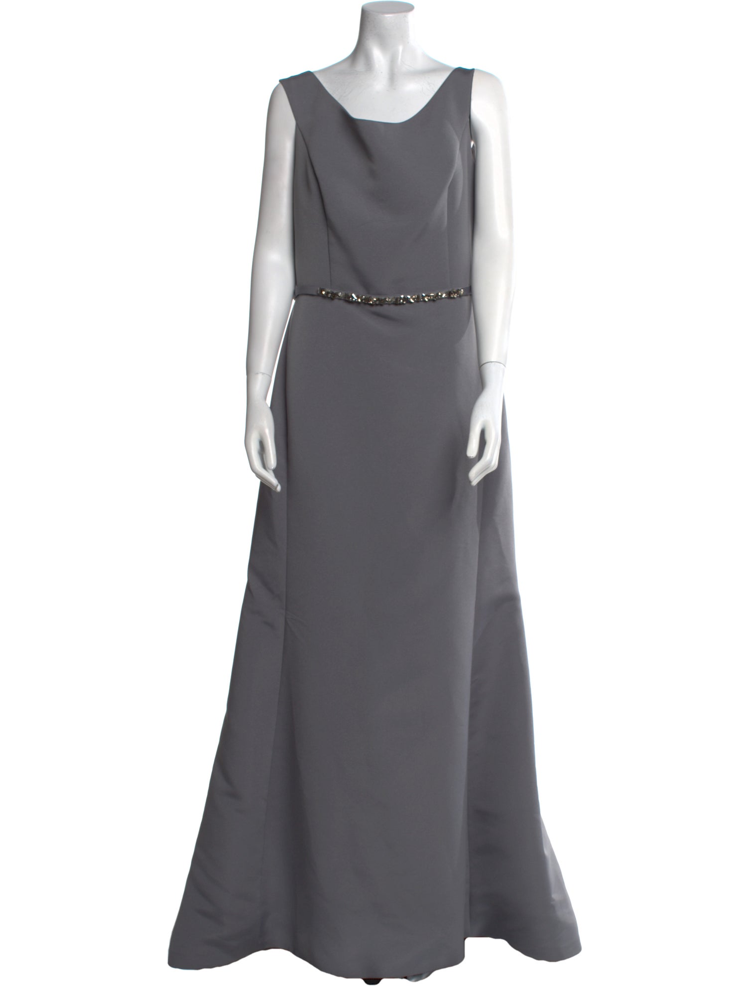 Amsale Scoop Neck Long Dress