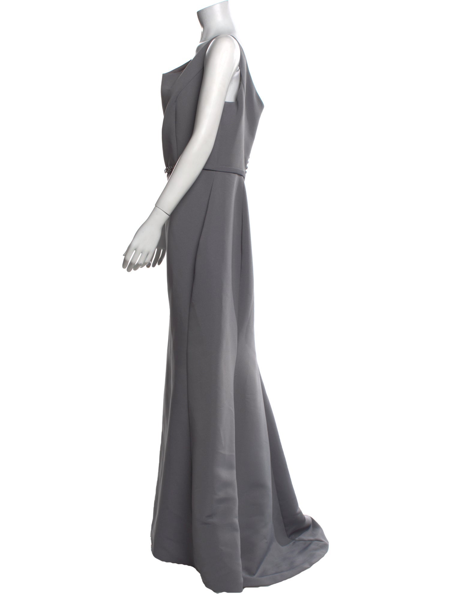 Amsale Scoop Neck Long Dress