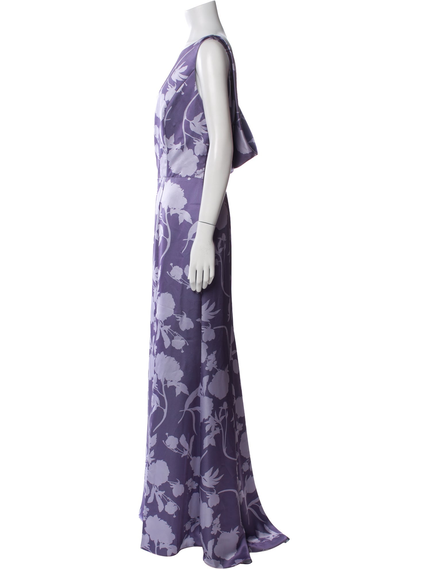 Amsale Floral Print Long Dress w/ Tags