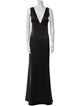 Amsale V-Neck Long Dress