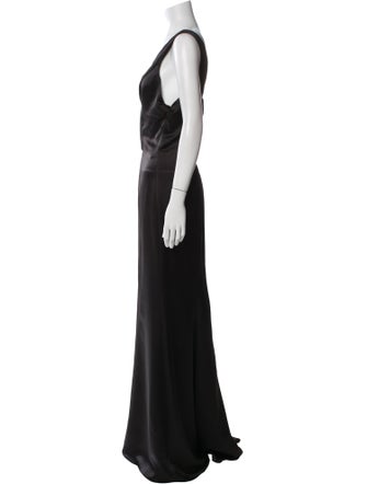 Amsale V-Neck Long Dress