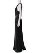 Amsale V-Neck Long Dress